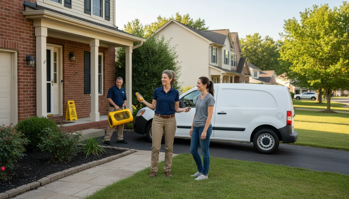 Residential water damage restoration in West Mineral, KS